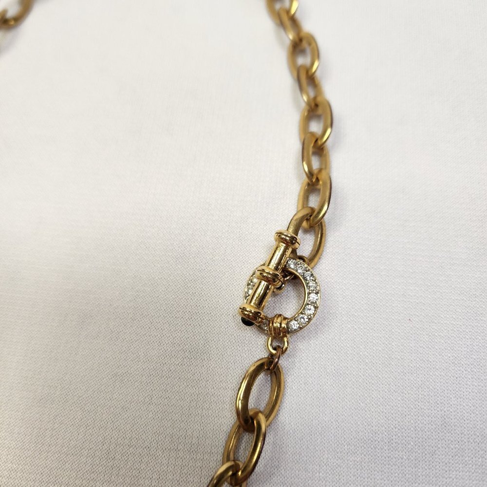 Nolan Miller Glamour Collection Gold Smokey Quartz Stone Clear Pendant Necklace - Picture 2 of 12